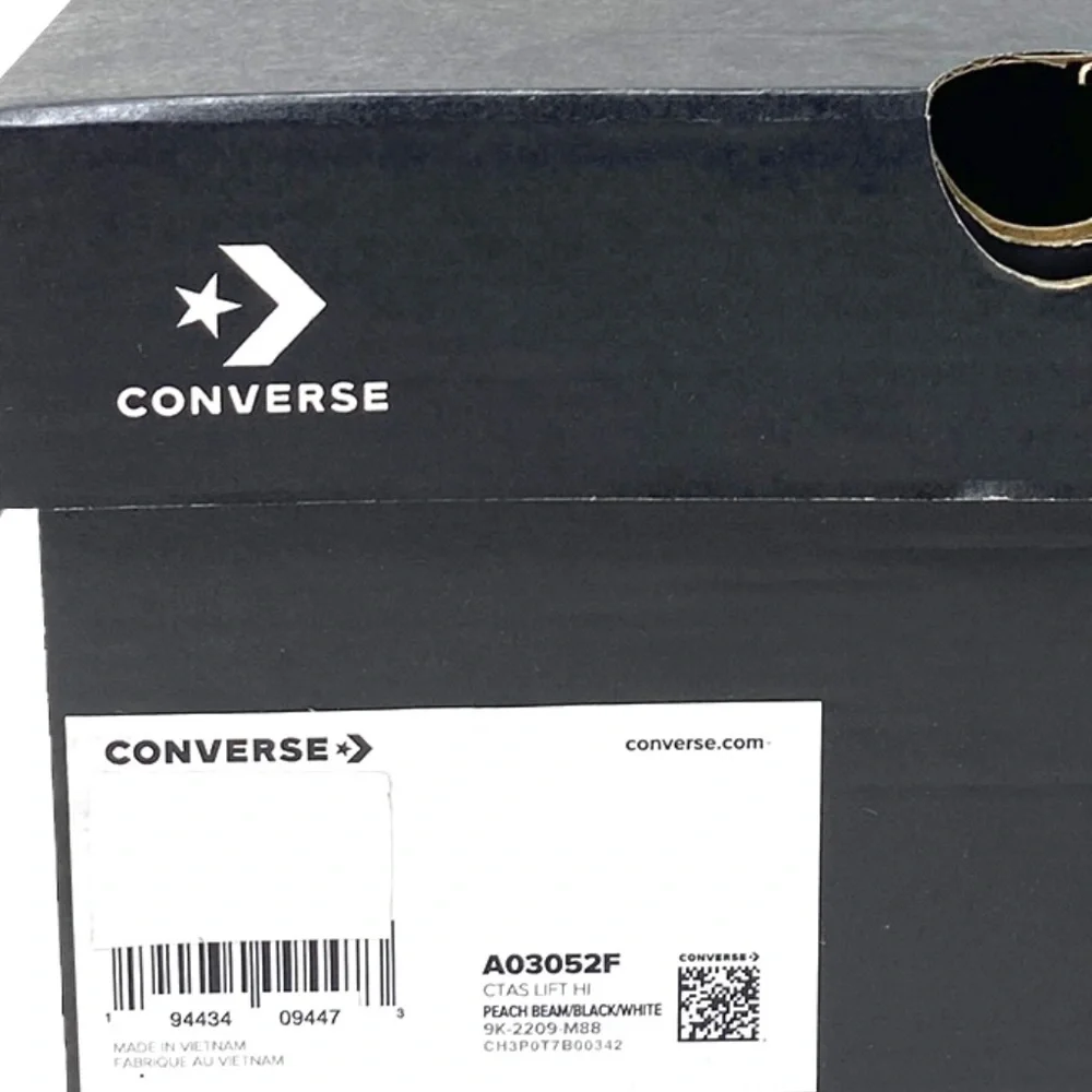 Converse Ctas Lift Platform For Women Sneakers Orange Canvas High Top SB A03052F - Picture 9 of 10